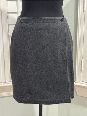 Vintage Late 90s GAP Dark Charcoal Wool Blend Pencil Skirt